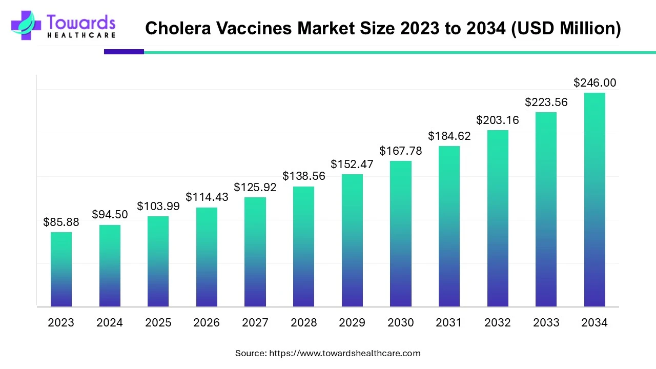 Cholera Vaccines Market Size 2023 - 2034